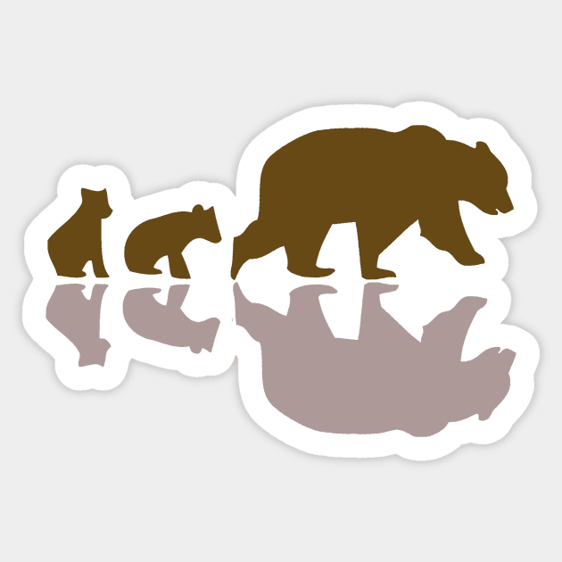 Bear & Cubs Sticker by headrubble